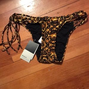 RVCA leopard bathing suit bottom